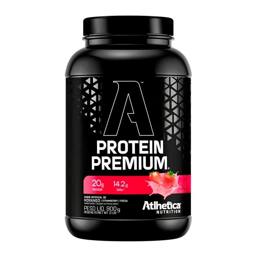 large-638616797074587080-827838.jpg Protein Premium Sabor Morango Atlhetica 900g - Imagem 1