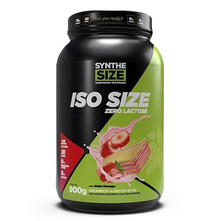 Iso Size Sabor Wafer Morango Sem Lactose Synthesize Pote 900g