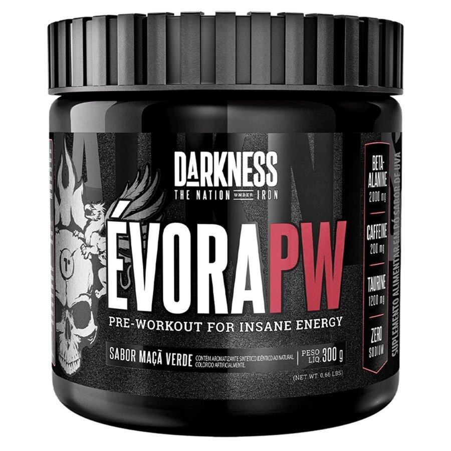 large-638669321284397948-828782.jpg Pré-Treino Évora Pw Sabor Maçã Verde Darkness 300g - Imagem 1