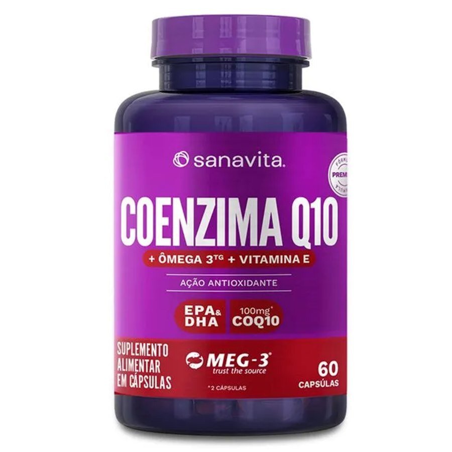 Coenzima Q10 + Ômega 3 + Vitamina E Sanavita 60 Cápsulas