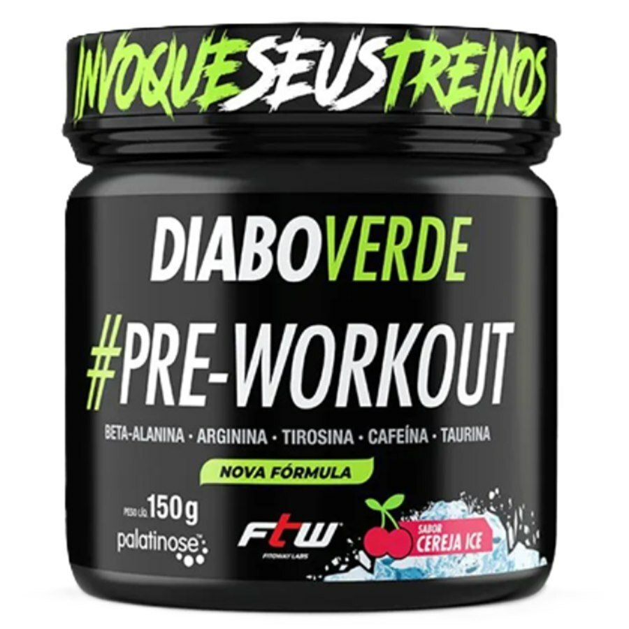 Pré-Workout Diabo Verde Sabor Cereja Ice Fitoway 150g