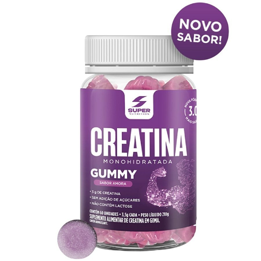 Gummy Creatina Sabor Amora 60 Gomas