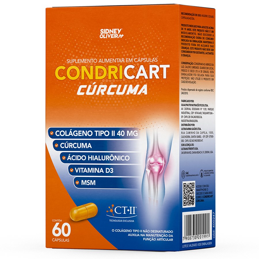 large-638951145007710031-825830_5 Colágeno Tipo Il+Cúrcuma+Ácido Hialurônico+Vit D3+Msm Condricart Cúrcuma 60 Cápsulas - Imagem 1