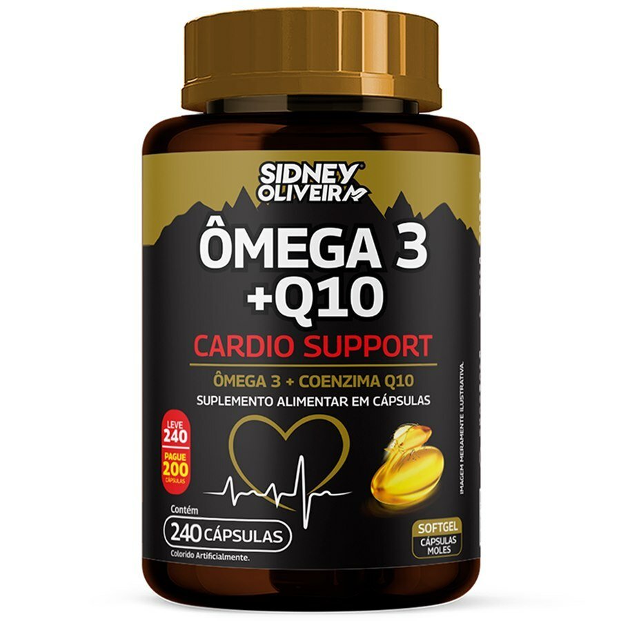 Ômega 3 + Q10 Cardio Support Leve 240 Pague 200 Cápsulas Sidney Oliveira