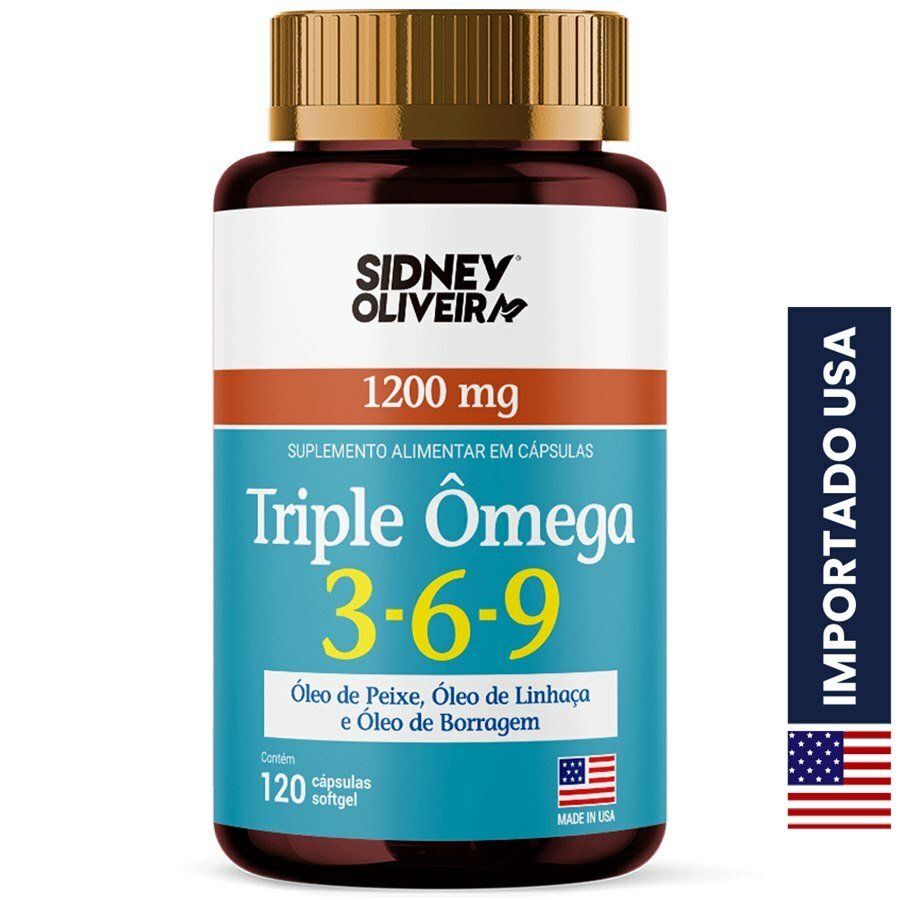 Triple Ômega 3-6-9 1200 Mg Made In Usa 120 Cápsulas Sidney Oliveira