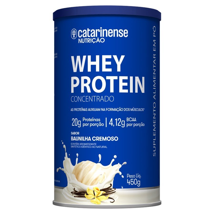 Whey Protein Concentrado Sabor Baunilha 450g - Catarinense
