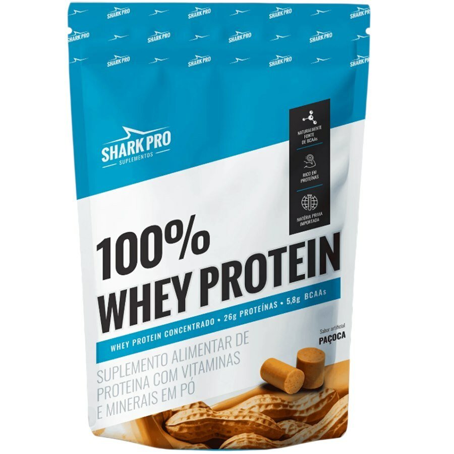 large-639120357525393157-833401_2.jpg 100% Whey Protein Shark Pro Sabor Paçoca Refil 900g - Imagem 1