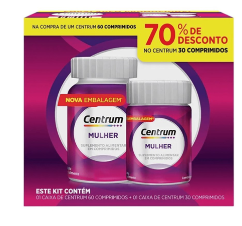 Captura de tela 2026-09-09 231759 Suplemento Alimentar Centrum Mulher Kit 60 Comprimidos + 30 Comprimidos - Imagem 1